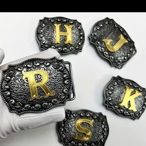 Letter initial western belt buckle. ALL LETTERS AVAILABLE CHOOSE ONE